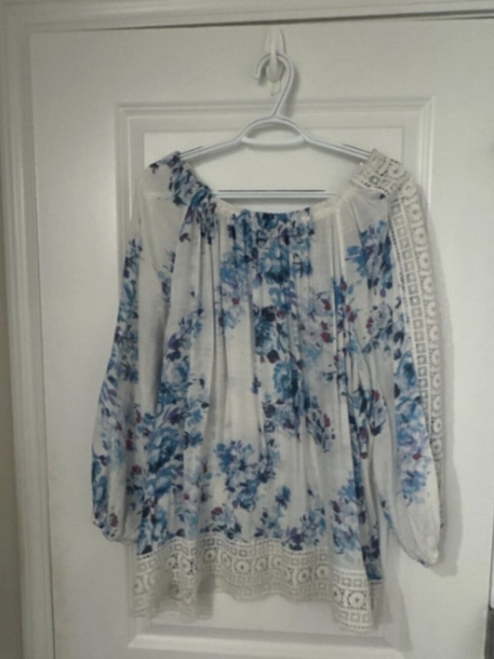 Zac & Rachel Floral Lace Trim Blouse Top